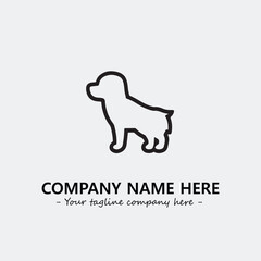 Dog illustration black and white for logo company vector image
