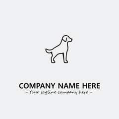 Dog illustration black and white for logo company vector image
