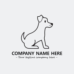 Dog illustration black and white for logo company vector image

