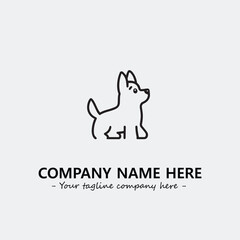 Dog illustration black and white for logo company vector image
