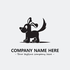 Dog illustration black and white for logo company vector image

