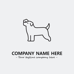 Dog illustration black and white for logo company vector image
