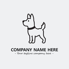 Dog illustration black and white for logo company vector image
