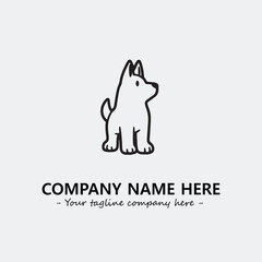 Dog illustration black and white for logo company vector image
