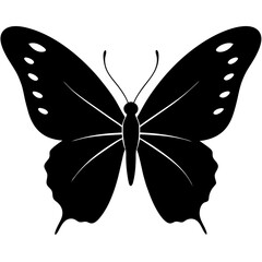 butterfly silhouette vector isolated on white background