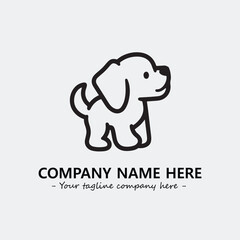 Dog illustration black and white for logo company vector image
