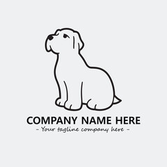 Dog illustration black and white for logo company vector image
