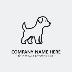 Dog illustration black and white for logo company vector image

