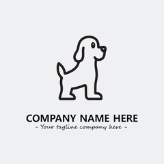 Obraz premium Dog illustration black and white for logo company vector image 