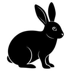 Fototapeta premium rabbit silhouette icon vector isolated on white background