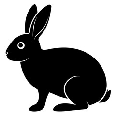 rabbit silhouette icon vector isolated on white background