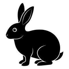 rabbit silhouette icon vector isolated on white background