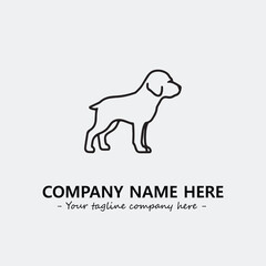 Dog illustration black and white for logo company vector image
