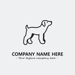 Dog illustration black and white for logo company vector image
