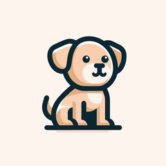 cute dog logo image vector