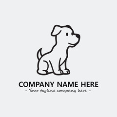 Dog illustration black and white for logo company vector image
