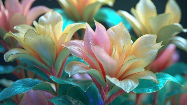 A depiction of a sweet potato blossom. The sweet potato is a dicot plant that is part of the bindweed family.