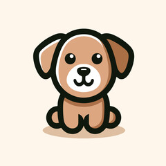 cute dog logo image vector