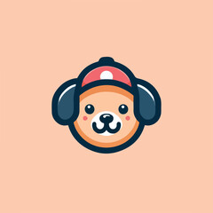cute dog logo image vector