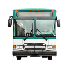 Public bus cutout background urban setting transportation image front view high-contrast visuals for seo impact