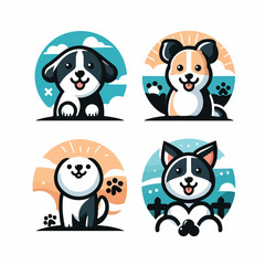 cute dog logo image vector