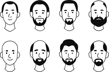 Fototapeta premium set of funny cartoon faces