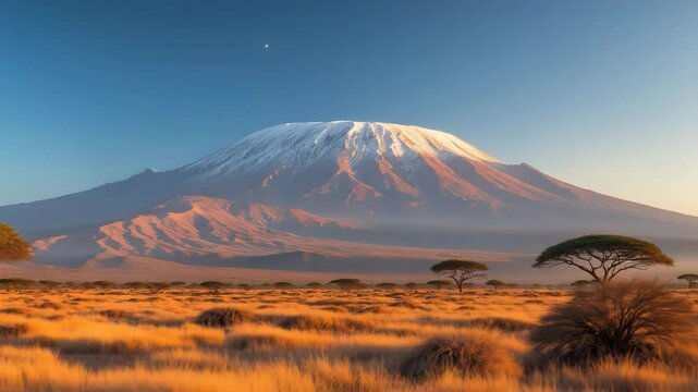 dry savanna landscape at dusk showcasing the area's tallest peak