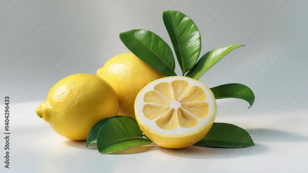 Poster lemon isolated on a white background with clipping path.