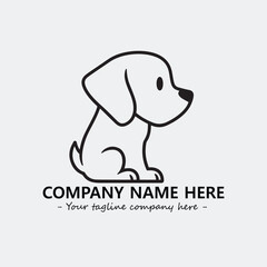Dog illustration black and white for logo company vector image

