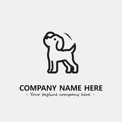 Dog illustration black and white for logo company vector image
