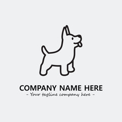 Dog illustration black and white for logo company vector image
