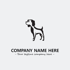 Dog illustration black and white for logo company vector image
