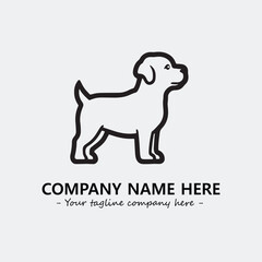 Dog illustration black and white for logo company vector image
