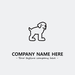Dog illustration black and white for logo company vector image
