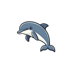 Fototapeta premium Cute dolphin jumping