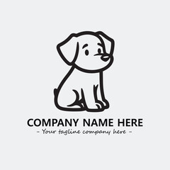 Dog illustration black and white for logo company vector image

