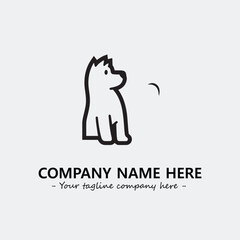 Dog illustration black and white for logo company vector image
