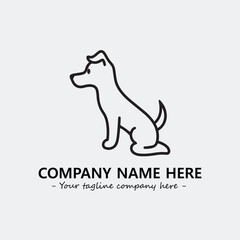 Dog illustration black and white for logo company vector image
