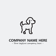 Dog illustration black and white for logo company vector image
