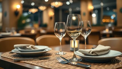 Fototapeta premium table setting in restaurant