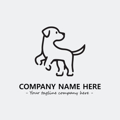 Dog illustration black and white for logo company vector image
