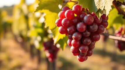 Fototapeta premium red grapes on vine