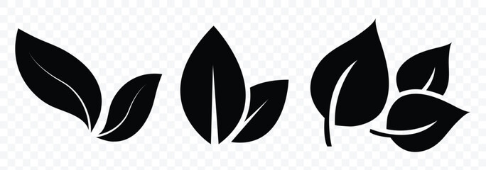 Leaf icon in flat Style, nature Symbol, eco-friendly vector symbol. Elements design for natural, eco, bio, vegan labels. Leaves on white background. Vector illustration.