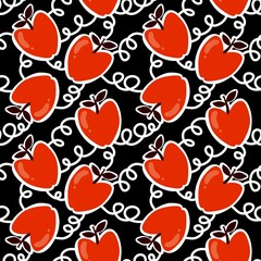 Summer fruit seamless apples pattern for wrapping paper and fabrics and linens and kids clothes print