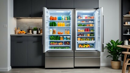 fridge with food