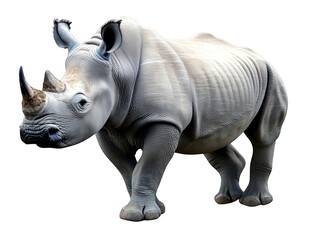 Obraz premium Realistic Full Body White Rhino Isolated On Transparent Background