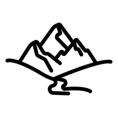 skiing Line Icon