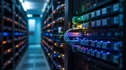High-Performance Data Center Infrastructure with Blue LED Illumination