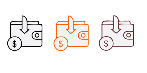 wallet with dollar coin icon. Represents finance, money, payment, savings, and digital currency. Ideal for business, e commerce, and financial technology visuals