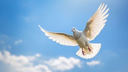 Fototapeta premium White Dove in Flight
